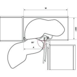 Kutna ladica LeMans s amortizacijom arena style