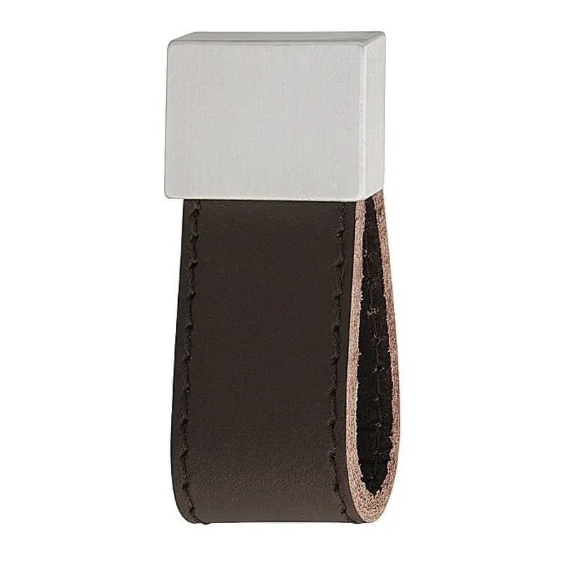 DALVIK ručka / aluminij-koža tamno smeđa