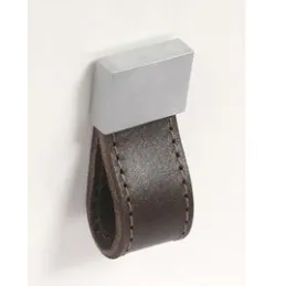 DALVIK ručka / aluminij-koža tamno smeđa