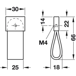 DALVIK ručka / aluminij-koža tamno smeđa