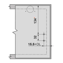 Pričvršćivanje na MDF vrata za Aventos HK-XS