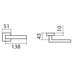 Ručka za rosetu BLADE / Matirani krom