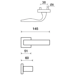 Ručka za vrata EIDOS / Crna mat