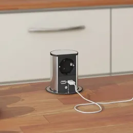 Izvlačiva električna utičnica Elevator USB inox
