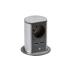 Izvlačiva električna utičnica Elevator USB inox