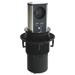 Izvlačiva električna utičnica Elevator USB inox