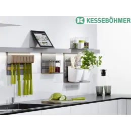 Viseća polica za noževe drvo / Titan siva