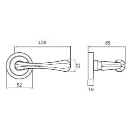 Rosetna ručka STAR / Crna patina