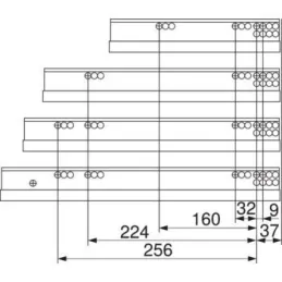 Sakrivena izvlačna MOVENTO s amortizacijom i držačima / 40kg