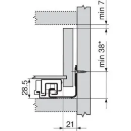 Sakrivena izvlačna MOVENTO s amortizacijom i držačima / 40kg