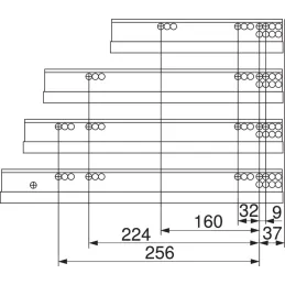 Sakriveni izvlačni sustav MOVENTO TIP-ON BLUMOTION s držačima / 40kg