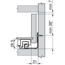 Sakriveni izvlačni MOVENTO TIP-ON BLUMOTION s držačima / 70kg