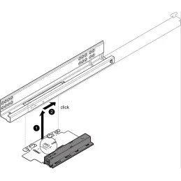 Skriveni puni izvlačak TANDEM Plus TIP-ON s ručkama / 30kg