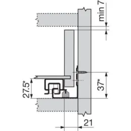Skriveni puni izvlačak TANDEM Plus TIP-ON s ručkama / 30kg