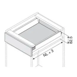 Bočna strana Tandembox Antaro "N" 68,5mm / Siva