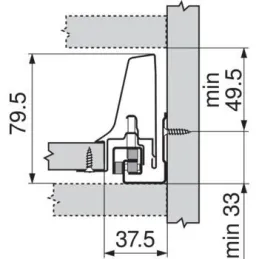 Bočna strana Tandembox Antaro "N" 68,5mm / Siva