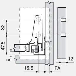 Bočna stranica Tandembox Antaro "M" 83,6mm / Bijela