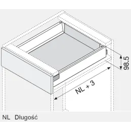 Bočna strana Tandembox Antaro "M" 83,6mm / Siva