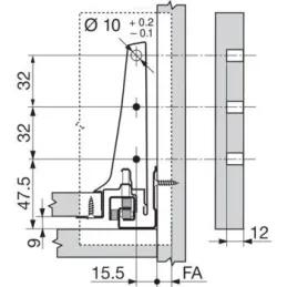 Bočna stranica Tandembox Antaro "K" 115,6mm / Bijela