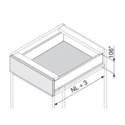 Bočna stranica LEGRABOX "M" 90,5mm / Bijela
