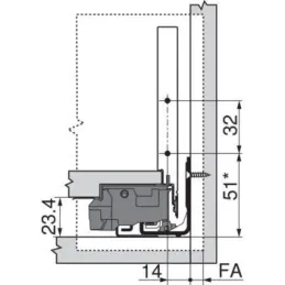 Bočna stranica LEGRABOX "K" 128,5mm / Crna