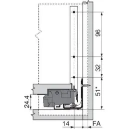 Bočna ploča LEGRABOX "C" 177mm / Crna