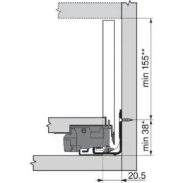 Bočni okvir LEGRABOX "C" 177mm / Bijela
