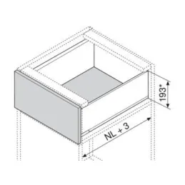 Bočni okvir LEGRABOX "C" 177mm / Bijela