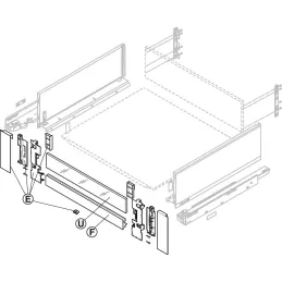 Držač fronte LEGRABOX za unutarnju ladicu "C" / Sivi