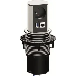 Izvlačna električna utičnica Elevator OFFICE / Brušeni aluminij