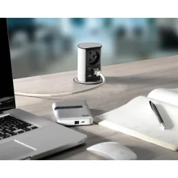 Izvlačna električna utičnica Elevator OFFICE HDMI / Brušeni aluminij