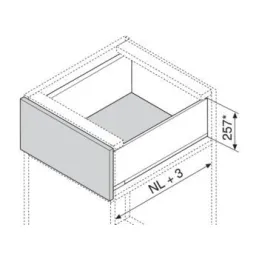 Bočna stranica LEGRABOX "F" 241mm / Siva