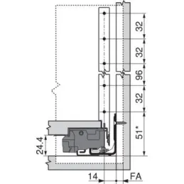 Bočna stranica LEGRABOX "F" 241mm / Siva