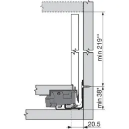 LEGRABOX "F" bočna ploča 241mm / Bijela