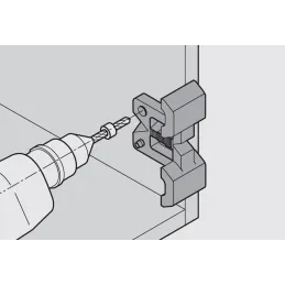 Predložak za bušenje bočnih otvora na podloškama za šarke