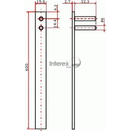 Centralna brava CC20N/19/600, niklovana