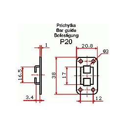 Centralna brava CC20N/19/600, niklovana