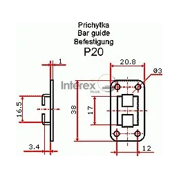 Središnji bočni zasun CB20/19/500 nikliran