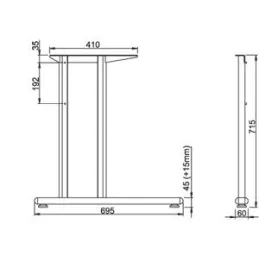 Noga stolne konstrukcije Back AVA C 700 / siva