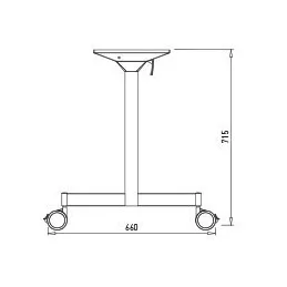Sklopiva noga za stolnu konstrukciju PARK Z s kotačima / siva