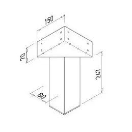 Noga za krevet SILK 80 CUBO / siva