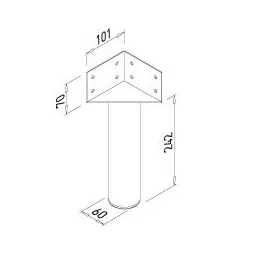 Noga za krevet SILK 60 / siva