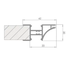 Aluminijska traka za rub LL-08 za LED rasvjetu s poklopcem