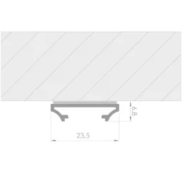 Aluminijska letvica LL-15 za LED rasvjetu sa poklopcem