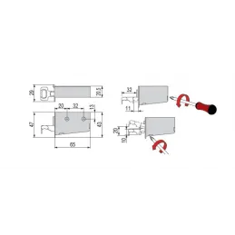 Vješalica za vješanje ormarića na tračnicu -  Siva / par