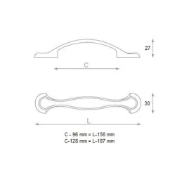 Ručka VIAGGIO / Žuta patina /WS/