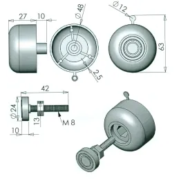 Plastična nožica 27 mm / Crna