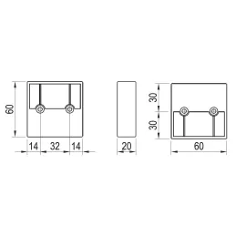 Plastična noga 20 mm 60x60 / sjajni krom