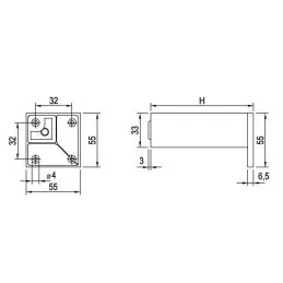 Plastična nožica 33x33 mm / Siva