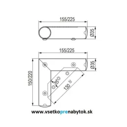 Nogica za namještaj NN24 - promjer 35 mm / Sjajni krom